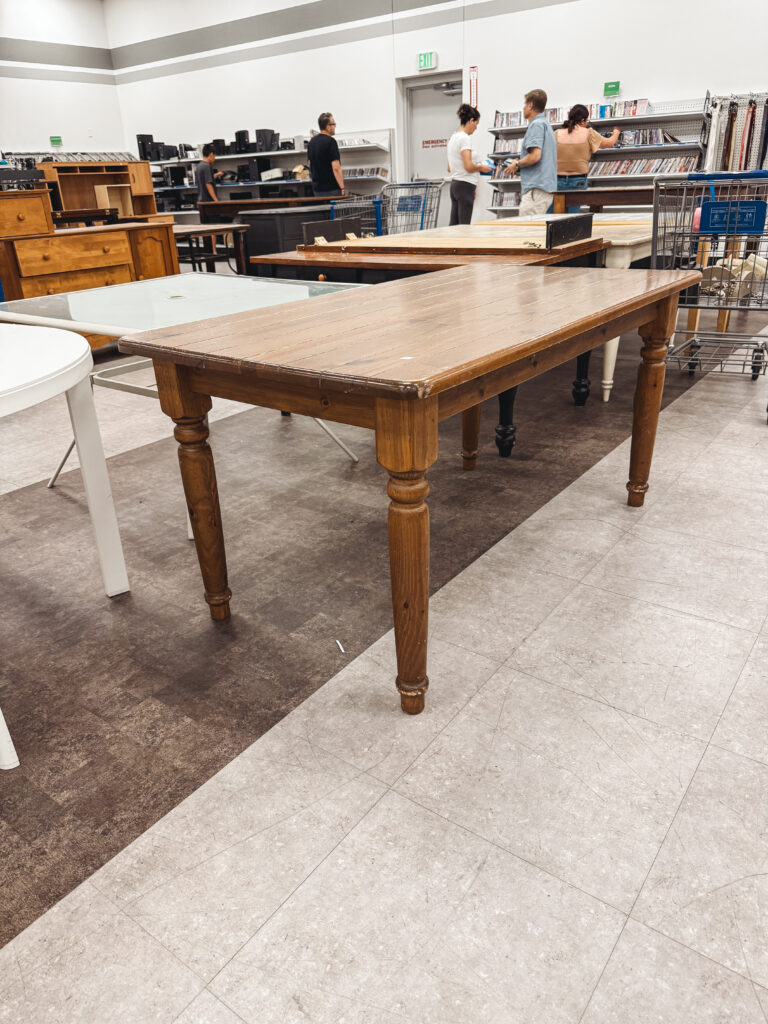 photo of a table at a thrift store deseret induestries in riverton utah